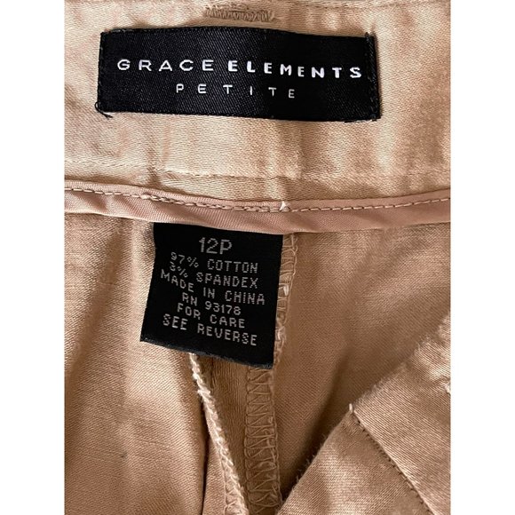 Grace Elements Petite Khaki Roll Bottom Capri Pants - Picture 11 of 11